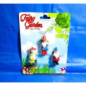 Fairy Garden Gnome Figurines Patriotic Set DIY Yard Art Table Display